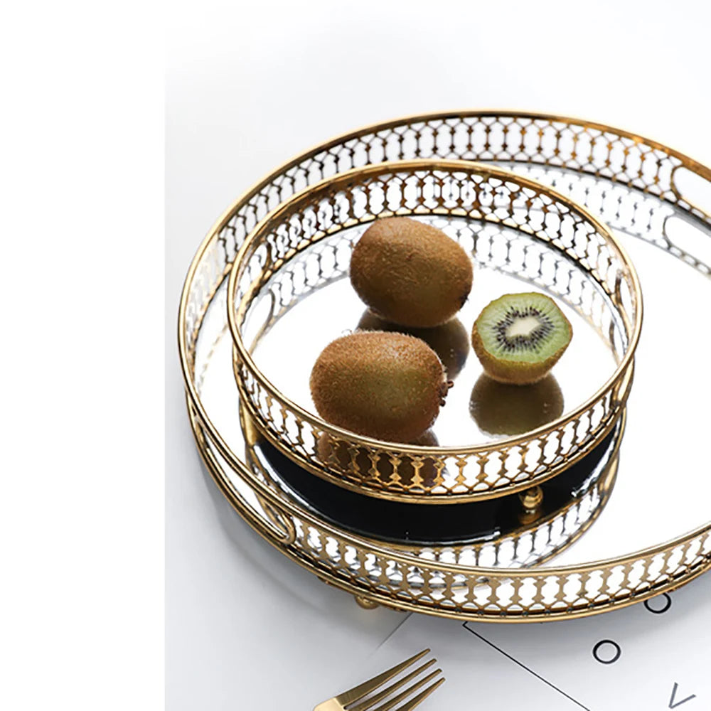Mirror Tray with Antique Bronze Finish, Resin Build, Easy Installation, Small Footprint for Home and Office Decoration