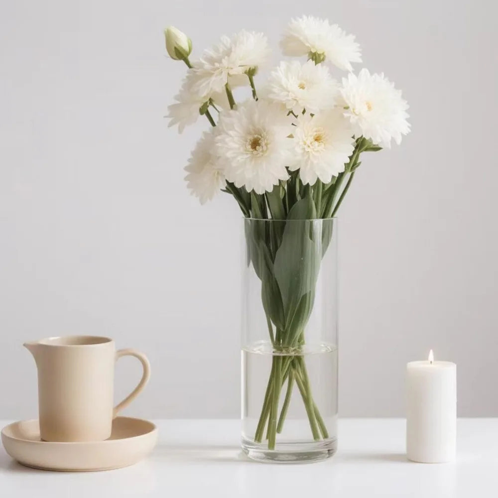 Clear Glass Cylinder Vases Set of 24, 4-8 Inch Tall for Centerpieces, Floating Candle Holders, Hurricane Glass Vases