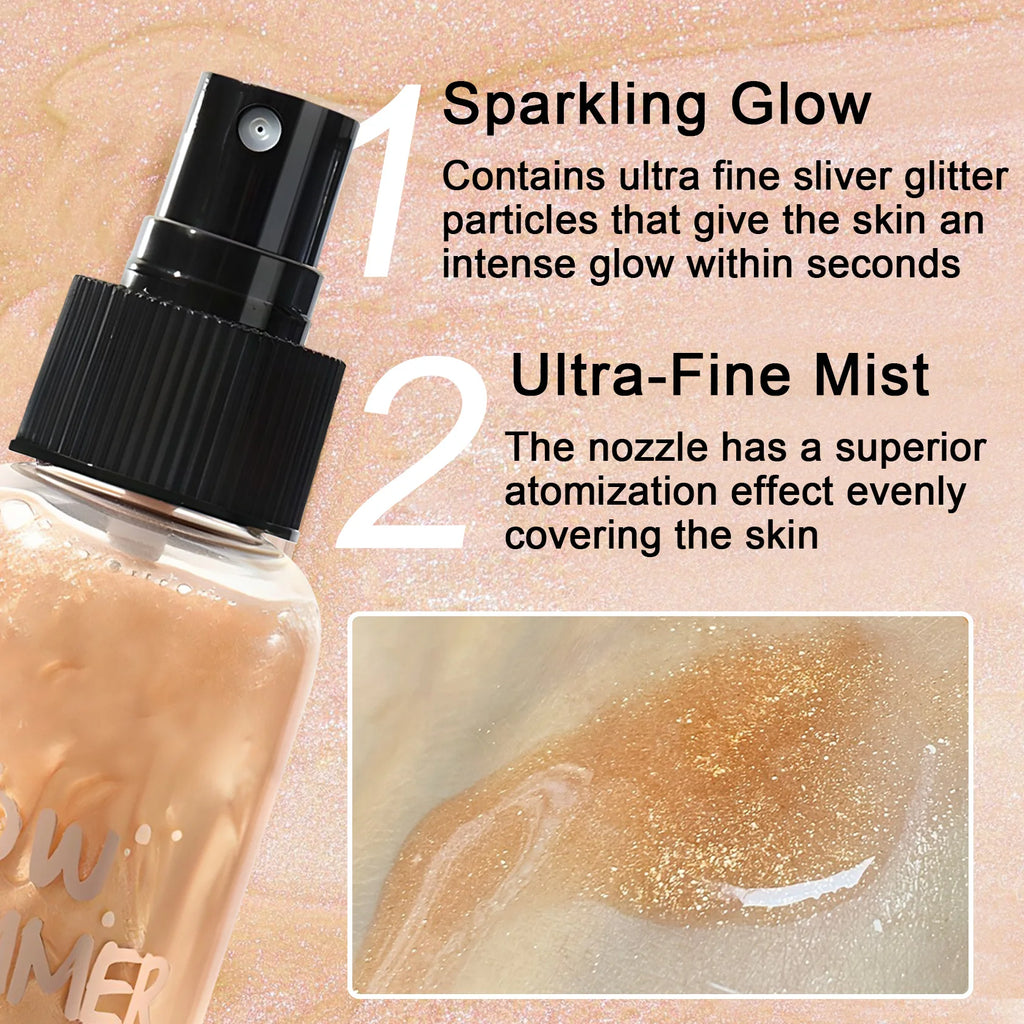 Body Glitter Spray Quick Drying Body Glow Shimmer Long-Lasting Shiny Liquid Highlight Makeup for Birthday Party 2026 Newest