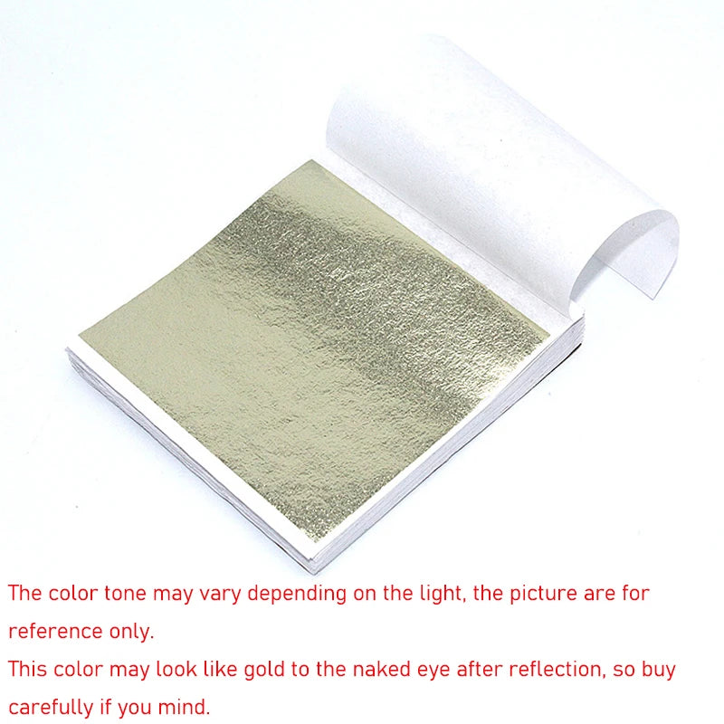 100pcs Imitation Gold Sliver Copper Foil Paper DIY Resin Candle Plaster Craft Leaf Flake Gilding Sheets Art Nail Home Decoration