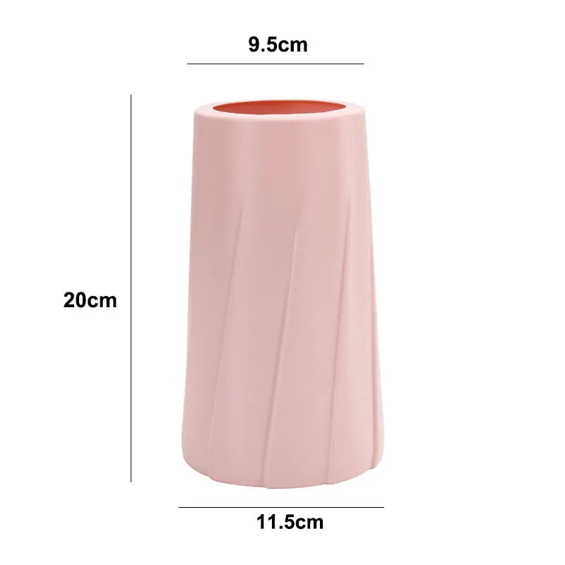 Morandi Plastic Vase Living Room Decoration Ornaments Modern Origami Plastic Vases for Flower Arrangements Home Decoration
