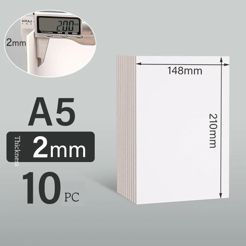 A4/A5 White Thicked Kraft Paper Hard Cardboard Diy Handmake Card Making Craft Paper Chipboard Backing Board 1/1.5/2/2.5-3mm