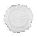 Clear Charger Plates 25 Pieces Rose Gold Flower Shape PS Hot Stamping Dinner Table Charger Plates