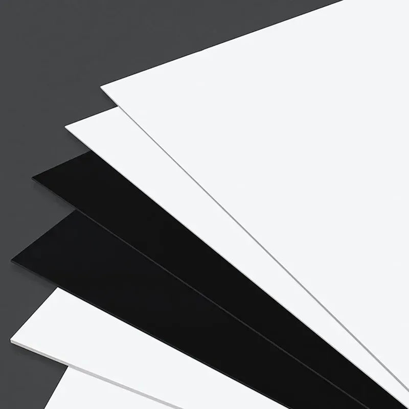 PVC Plastic Sheet Hard Rigid Board White Black Plastic Sheet Model Making Material Handmade Pad Panel Plate Thickness 0.2-2mm