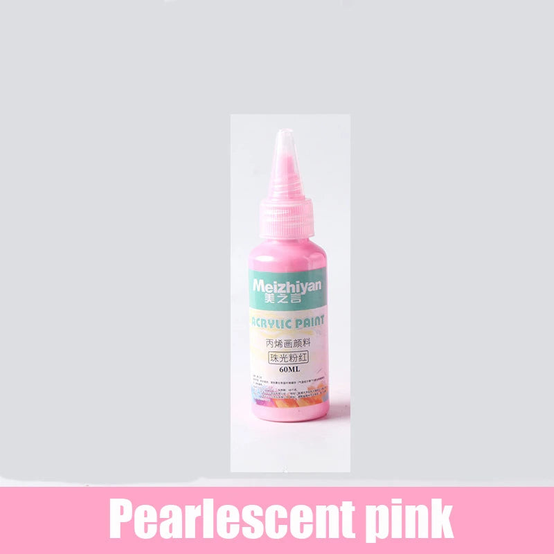 60/100ml Golden Acrylic Paint Metal Pearlescent Hand-painted Gypsum Glue Waterproof and Non-fading DIY Painted Paint