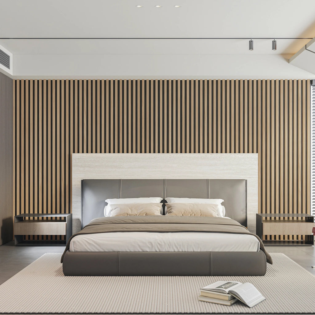 Art3d  4-Panels, Textured Wood-Look 3D Wall & Ceiling Tiles Noise Insulating MDF Grille Design,Acoustic Panels, 24" x 12"