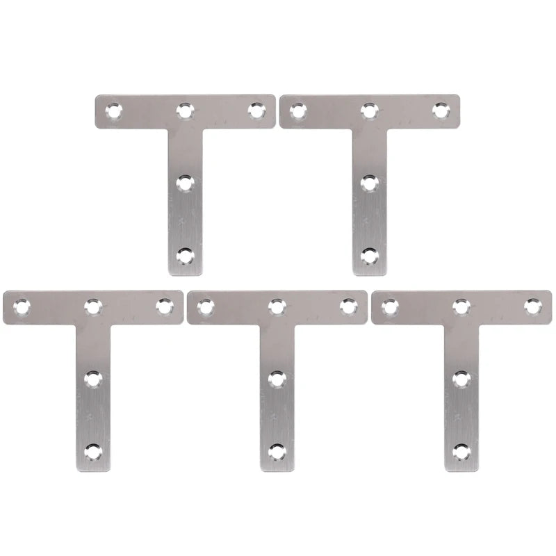 5 Pcs Angle Plate Corner Brace Flat T Shape Repair Bracket 80Mm X 80Mm-AT35