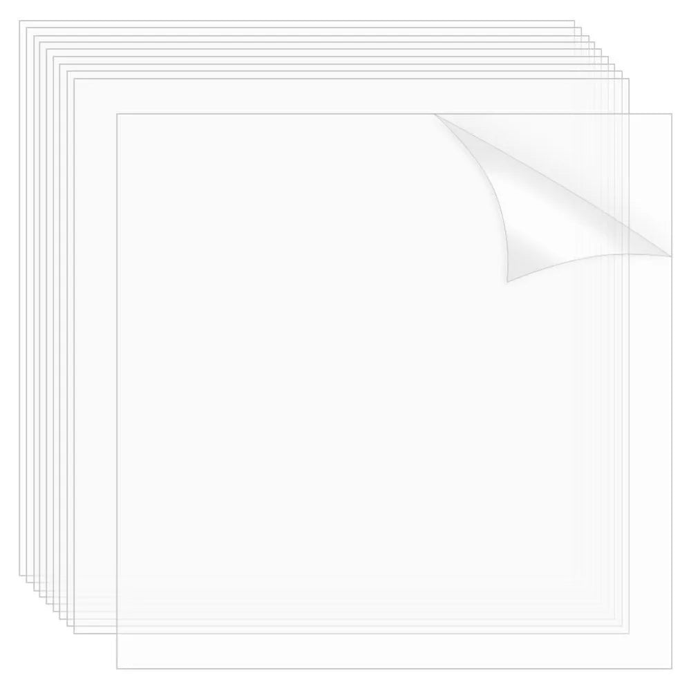 10 Sheets Clear PET Sheet 9.84 x 9.84 Inch Transparent 0.2mm Thin Plastic Sheets Thin Acrylic Panel for Crafts Picture Frames