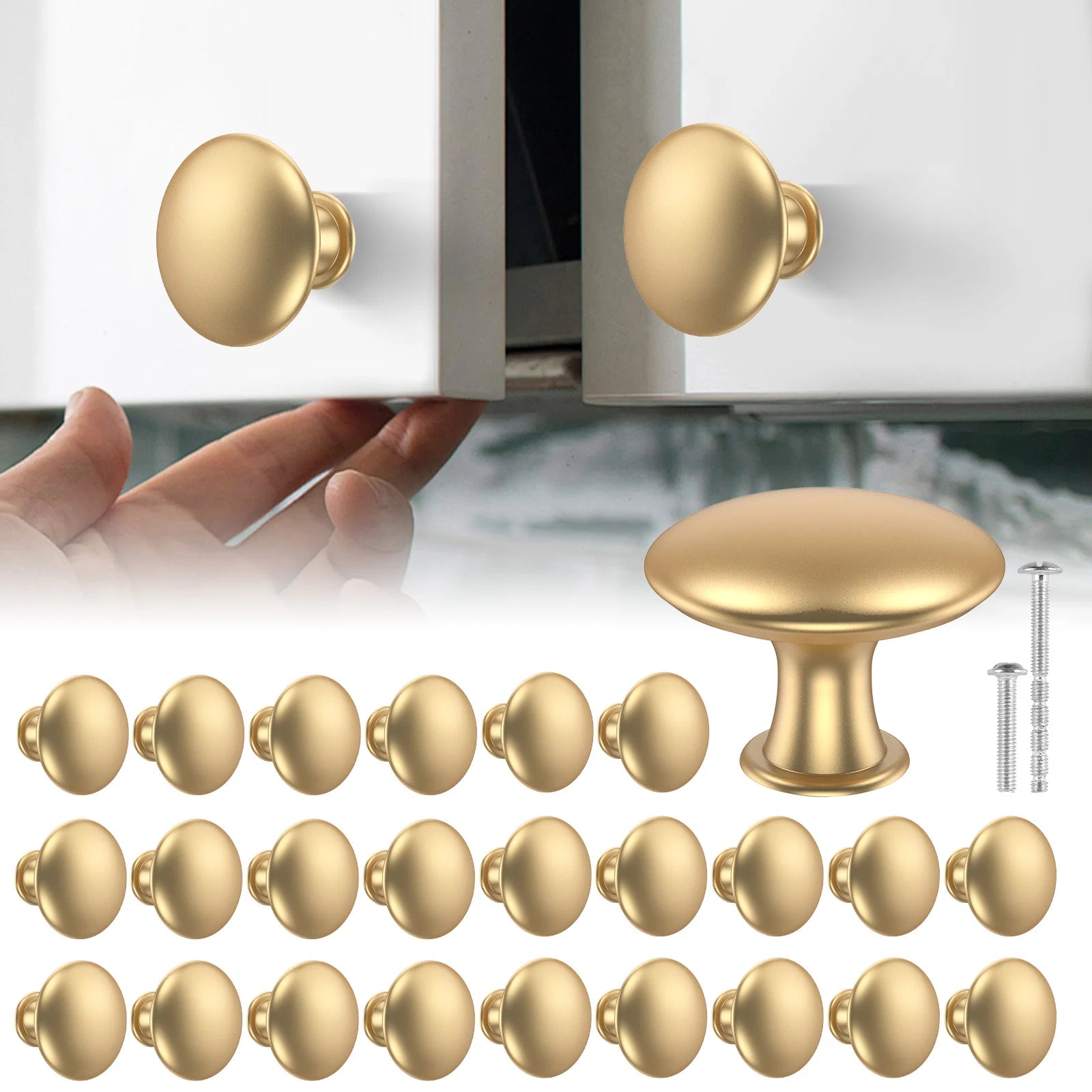 25Pcs Drawer Knob Set Zinc Alloy Cabinet Handles Rustproof Gold Dresser Knobs Decorative Drawer Pull Handle Furniture Hardware