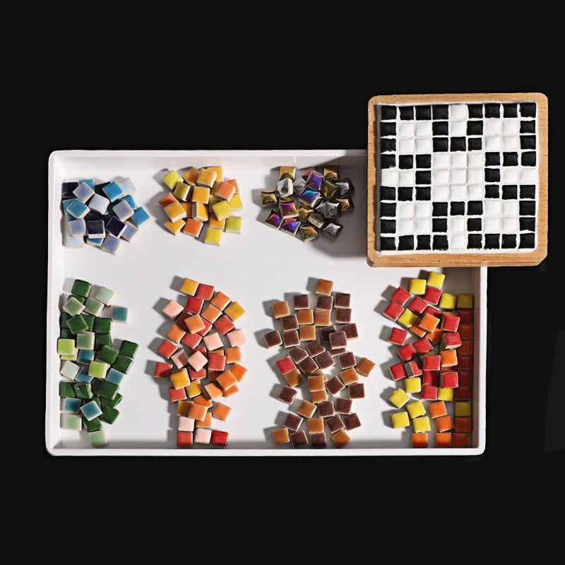200g 1CM Mini Mosaic Tile Material DIY Ceramic Mosaic Tiles Stone Handmade Ornaments Tiles Wall Crafts Home Decoration