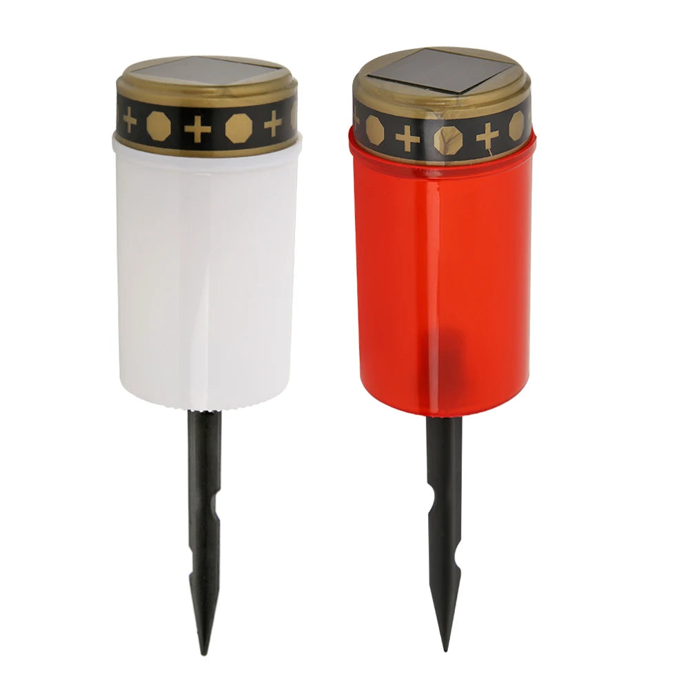 Cemetery Ritual Electronic LED Candle Lamp Flameless Solar Decorative Tea Light