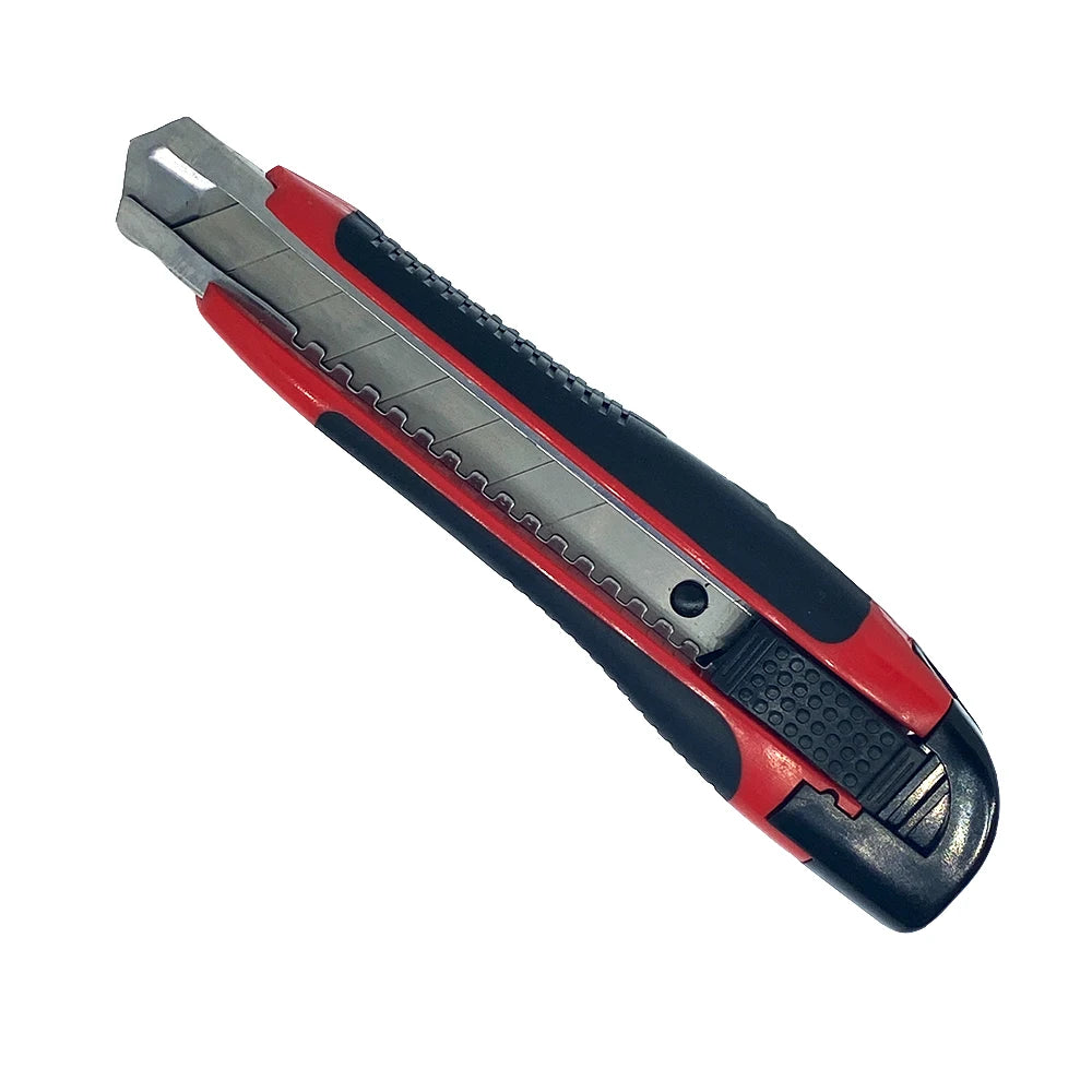 Plastic Utility Knife Stainless Steel Slot 18mm Snap off Blade Retractable Box Cutter Opener RX32144 Trimming Knife Factory Sell