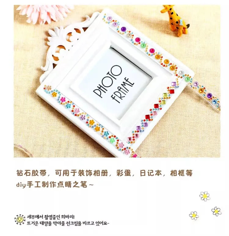 5 self crystal rhinestone sticker rolls with sparkling diamond texture mobile phones photo albums DIY decorative materials