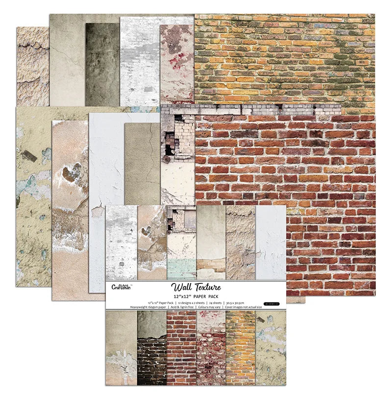 24 Sheets 30x30cm Craft Scrapbooking Paper Pad Watercolored Single-Side Printing Junk Journal Cardstock Supplies for Card