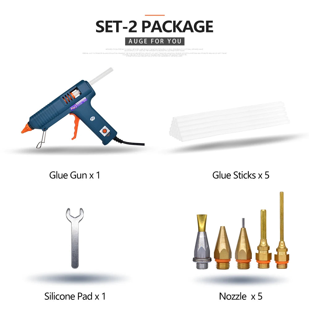 150w Hot Glue Gun, 8 Combinations, Adjustable Temperature, Suitable For Craft Repair Diy Use 11mm Glue Stick Purecopper Nozzle