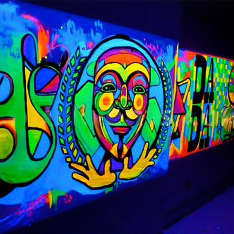 E5BA Glow in the Dark Acrylic Paint Fluorescent Paint for Rock Neon Craft Paint