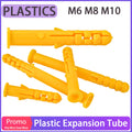 25pieces Plastic Expansion Tube Ribbed Plastic Anchors M6 M8 M10 Expansion Pipe Wall Plug Frame Fixed Tube For Selftapping Screw