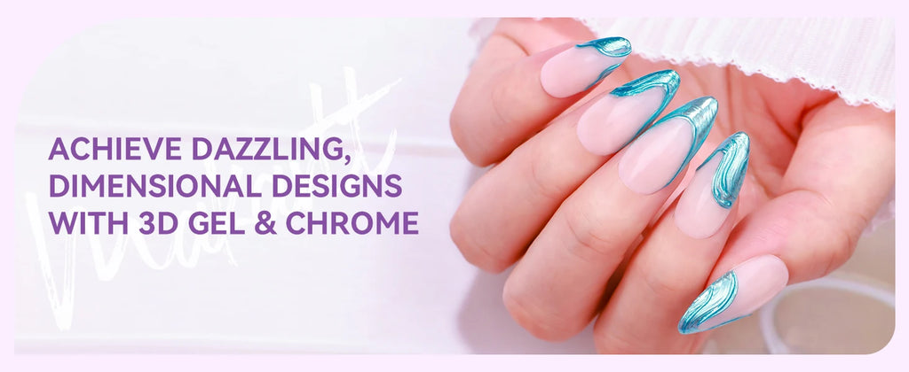 Makartt 3D Nail Gel Clear 3D Painting Gels for Nails Art, Mixable with Chrome Powder and Polish, No Wipe UV Gel for Sculpting