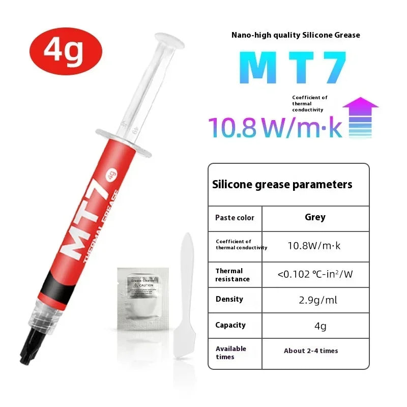 Thermal Paste MT8 MT7 4/2/1g 12.8w/m.k for CPU GPU Printer Cooling Heat-sink Cooler Silicone Grease Ice Lamps Thermal Adhesive
