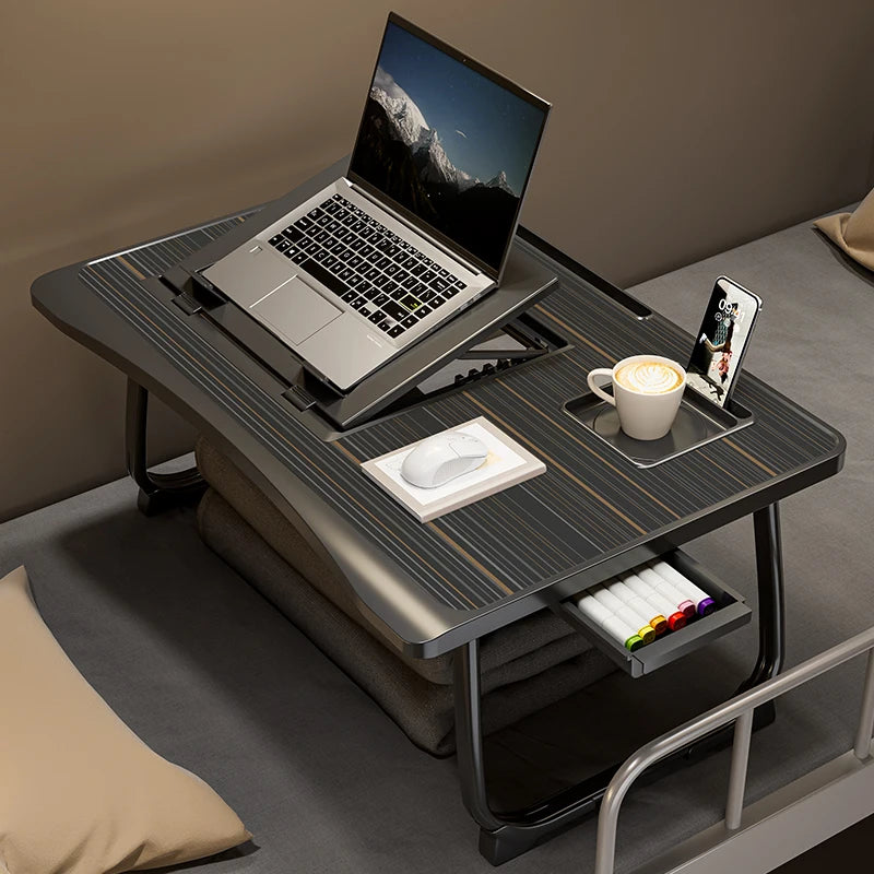 Foldable laptop desk, desktop lifting laptop rack, reading laptop desk, home breakfast tray office desk, study desk with drawers
