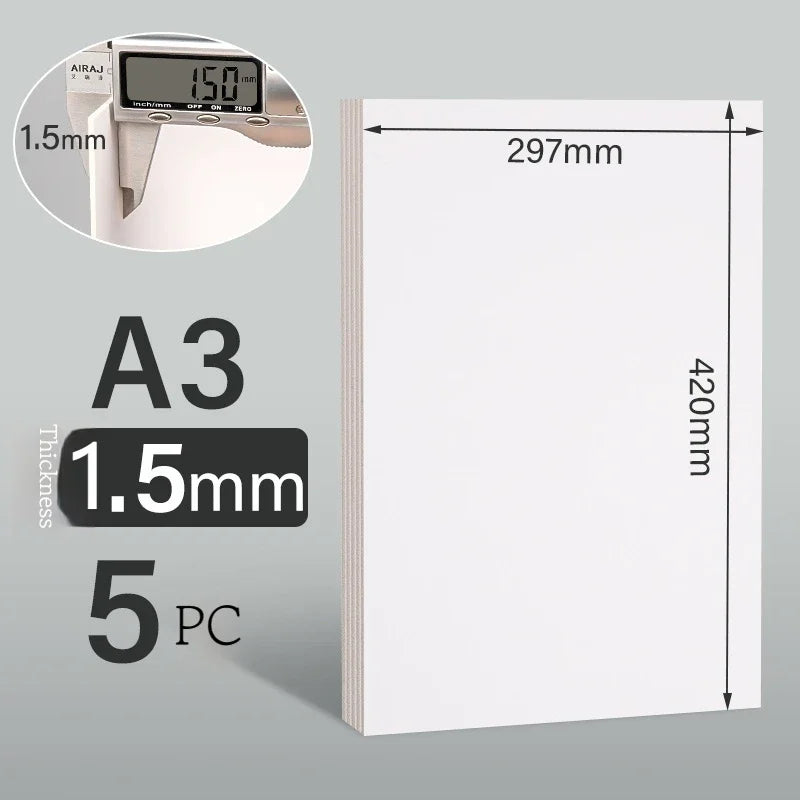 A3/A4/A5 White Thicked Kraft Paper Hard Cardboard 5/10pcs Diy Handmake Card Making Craft Paper Chipboard Backing Board 1/1.5/2mm