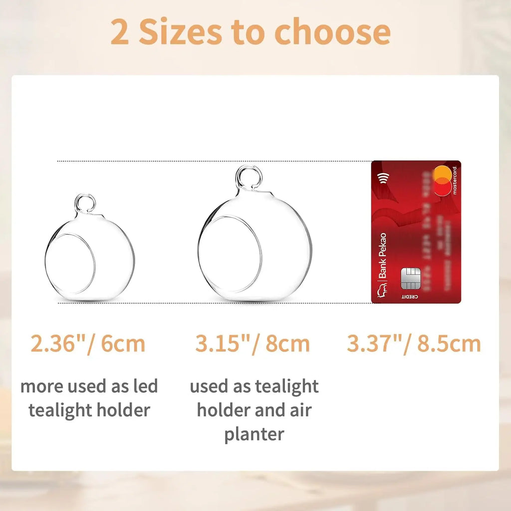 24 Pcs Hanging Glass Tealight Holders, Plant Terrariums, Home Decor for Indoor Outdoor Garden