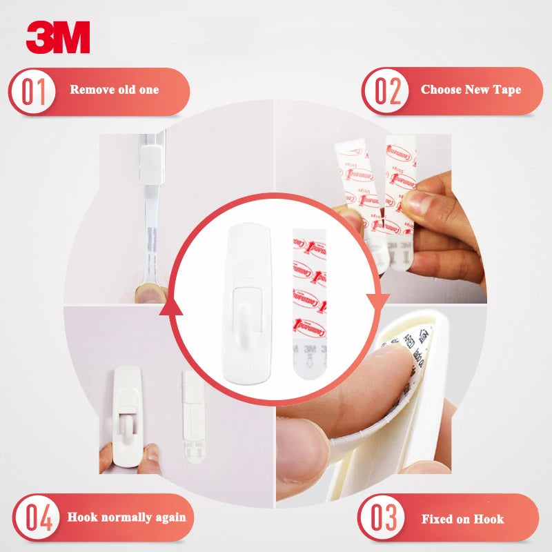3M Command Tape Non Marking Adhesive Strip Double Sided Adhesive High Viscosity Adhesive Non Punching Strong Fixing Sheet