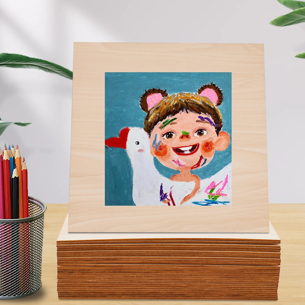 30PCS 30x30cm Basswood Sheets, 3mm Thick DIY Wood Boards, Rectangle Blank Wooden for Crafts, Laser Engraving, Home Decor