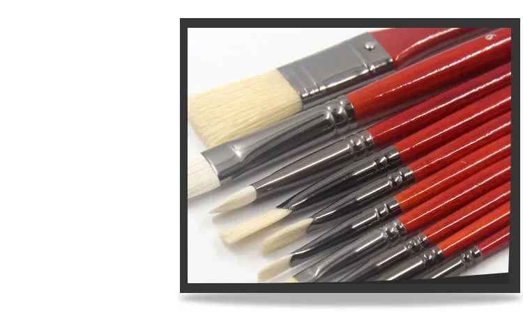 10 multi-functional artist paint brushes Bristle, wool, nylon hair Birch short rod acrylic oil painting gouache pens paint brush