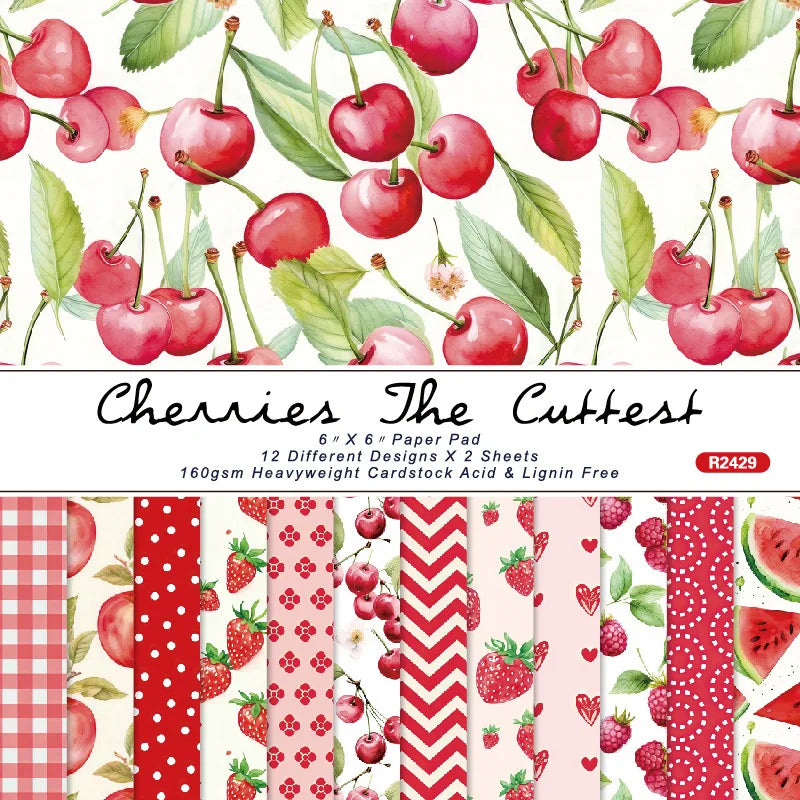 12 Sheet Scrapbooking Paper 15x15cm, Christmas Journal Planner Paper Pad Cardstock Backgrounds Card for DIY Art Craft Decoration