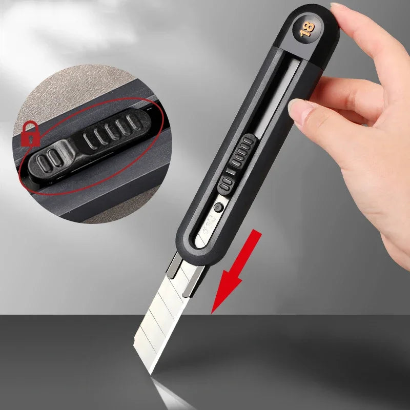 Deli Utility Knife Portable Pocket Box Cutter Retractable Paper нож 18MM 9MM Metal Blade for Office School Stationery Supplies