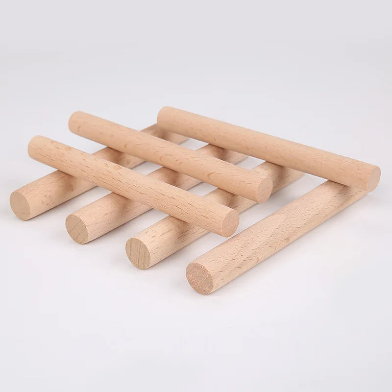 10pcs Wooden Dowel Rods, Unfinished Hardwood Sticks Dowel Rods Wood Sticks for Craft and DIY Macrame Dowel Wooden Poles
