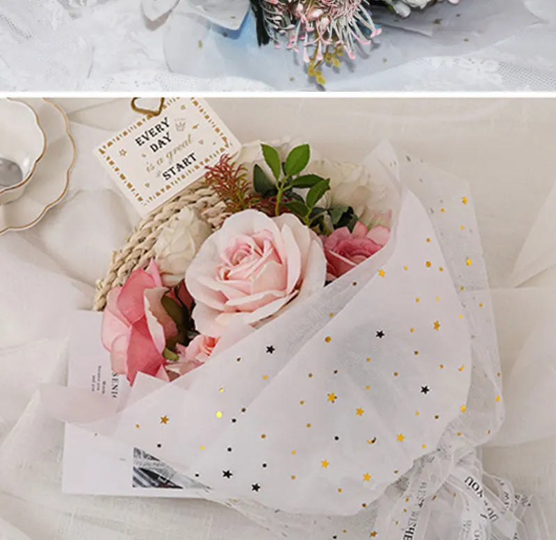 20pcs sheet Cotton Bouquet Flower Wrapping Paper Star Moon Sydney Paper Wrapping Paper Flower Wrapping Paper Cake Baking Gift