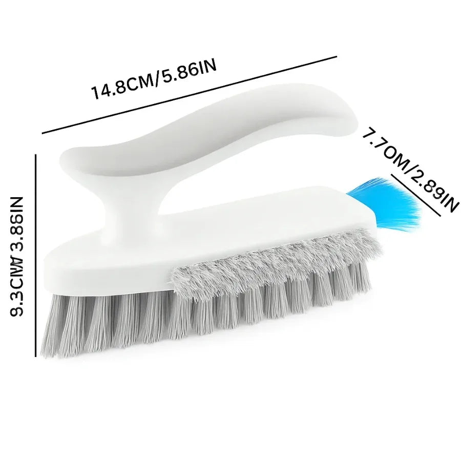 1PC White V-Shaped Grout Brush – 90° No-Dead-Angle Cleaning Brush with Scraper for Bathroom Shower & Floor Tile Grout