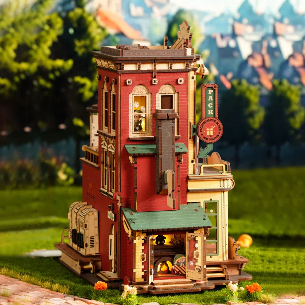 Robotime Rokr Dream Gift Factory 3D Wooden Puzzles Wooden Music Box Christmas Wooden Model Kits Build Best Gifts for Kids Adults