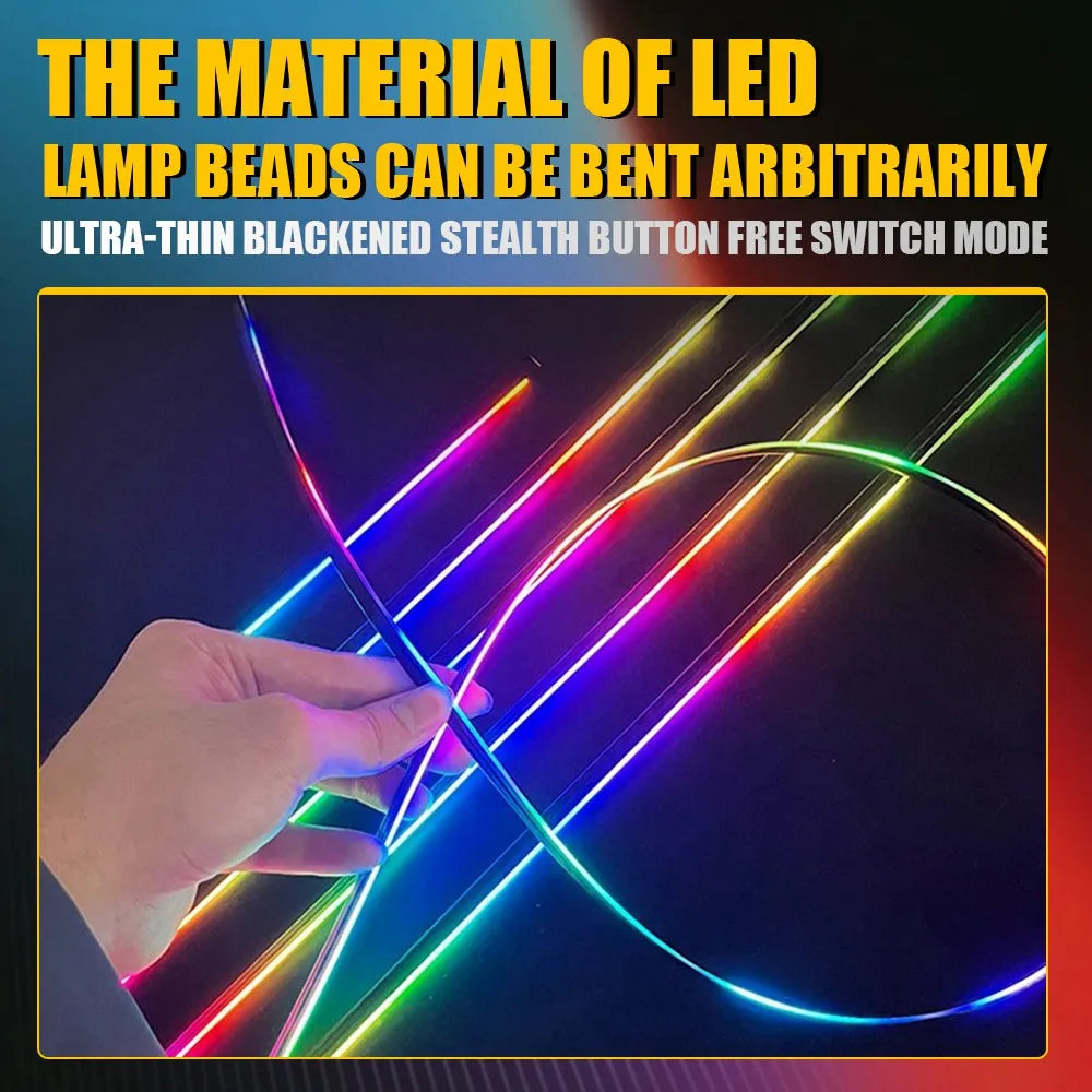 1Set Universal Colorful LED Sunroof Lights RGB Car Roof Panoramic Skylight Ambient Lamp Strips APP Control  LED Light Strip Kit