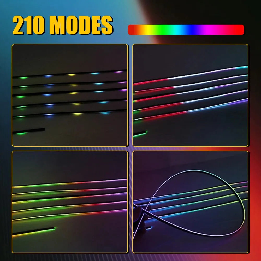 1Set Universal Colorful LED Sunroof Lights RGB Car Roof Panoramic Skylight Ambient Lamp Strips APP Control  LED Light Strip Kit