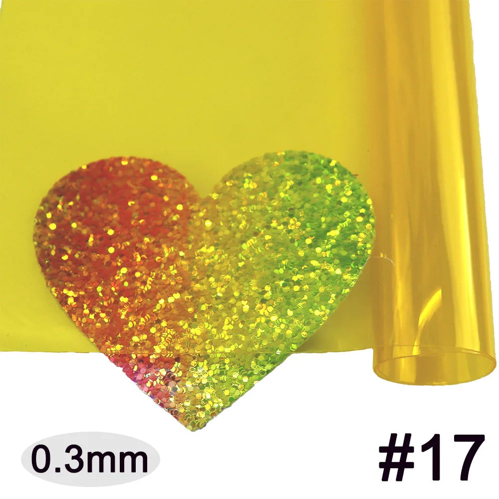30x120cm Roll Pink Red Orange Blue Clear Transparente PVC Fabric Vinyl Soft Glass Cloth Waterproof For Handbag DIY PV050