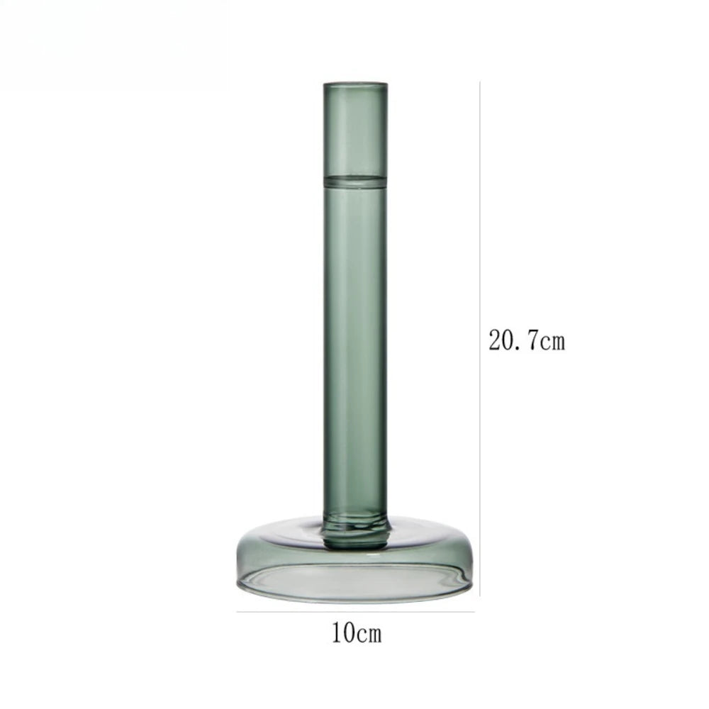 Creative Transparent Glass Vertical Candle Holder Home Bedroom Wedding Holiday Romantic Dining Table Decoration Ornament