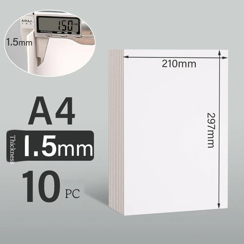 A3/A4/A5 White Thicked Kraft Paper Hard Cardboard 5/10pcs Diy Handmake Card Making Craft Paper Chipboard Backing Board 1/1.5/2mm