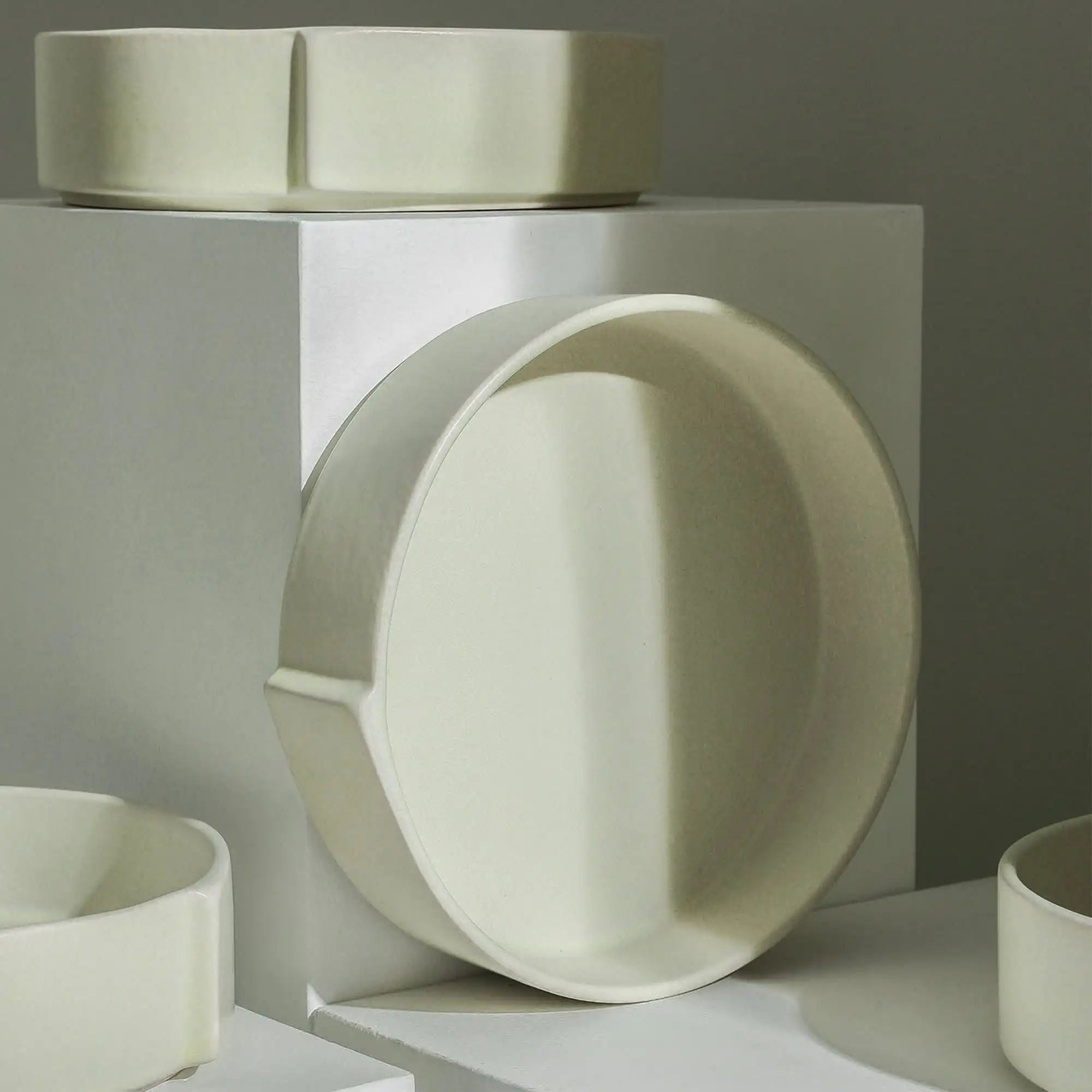 Bao Stoneware Pasta Bowls Set of 4, Beige, Durable Ceramic, Designed in New York, for Casual Dining & Gifting