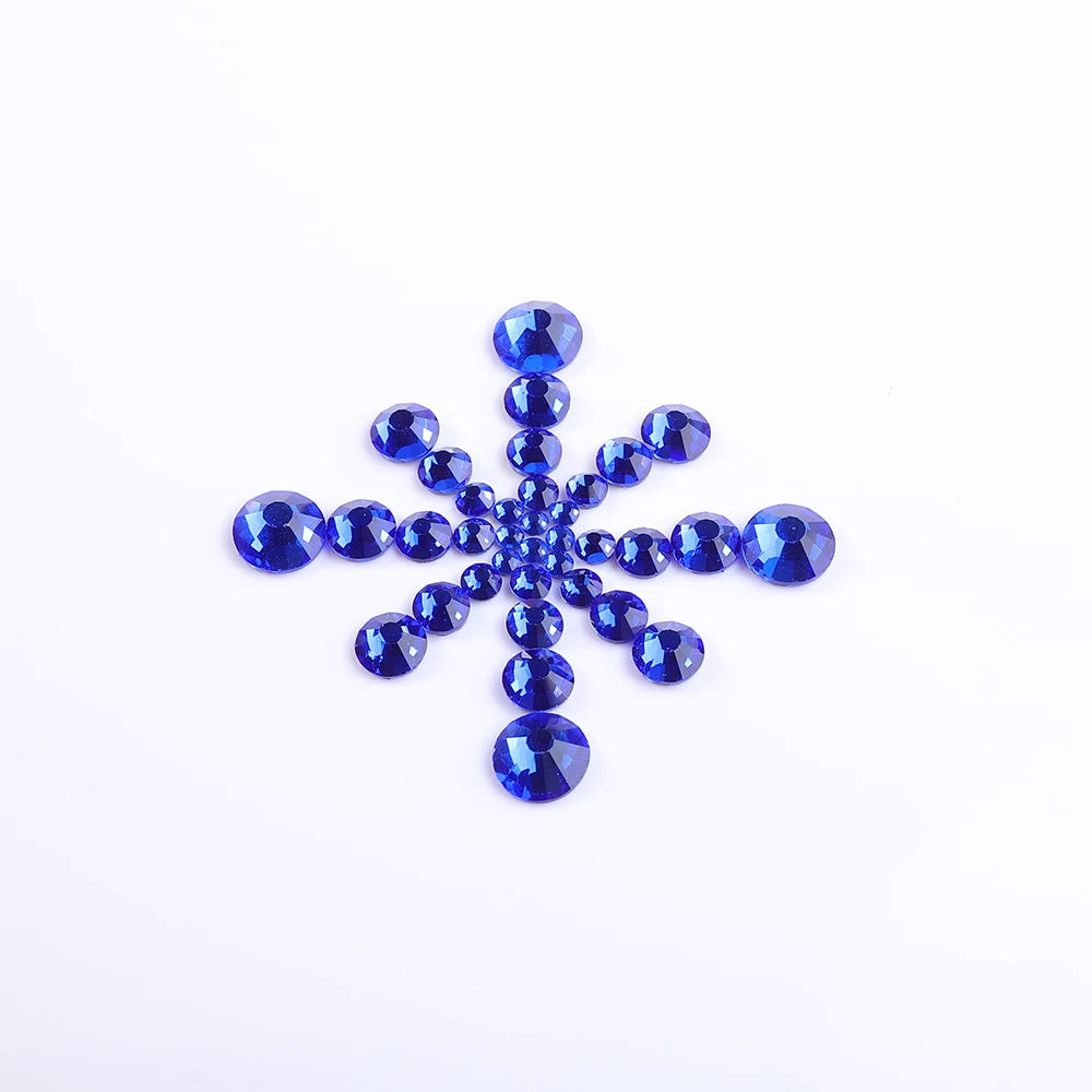 SS6-SS30 Boxed Glass Hotfix Crystal Mix Size Flatback Rhinestones Iron On Diamond Stones For Nail Art Crafts Dress Decoration