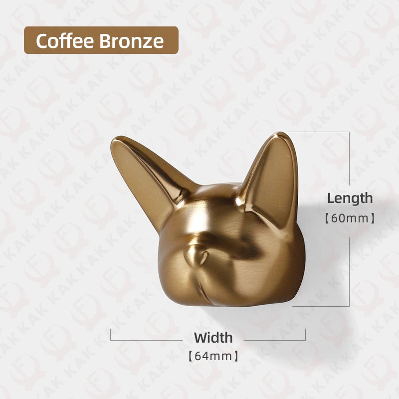 KAK Bulldog Design Wall Hanging Hooks Coat Hook Bag Hat Rack Rackers Zinc Alloy Wall Decorations for Kis Hardware Fittings