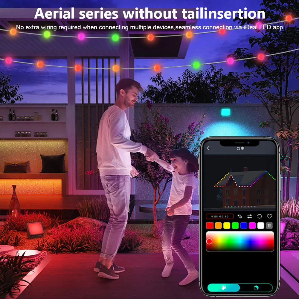 RGB Color Changing Globe String Lights 33ft Smart APP Control Fairy String Hanging Lights For Indoor Outdoor Party Christmas