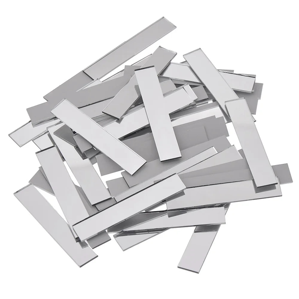 Good DIY 100PCS Glass Mirror Mosaic Tiles Round Square Self Adhesive Stickers Wall Decal Craft Home Decoration Craft Supplies