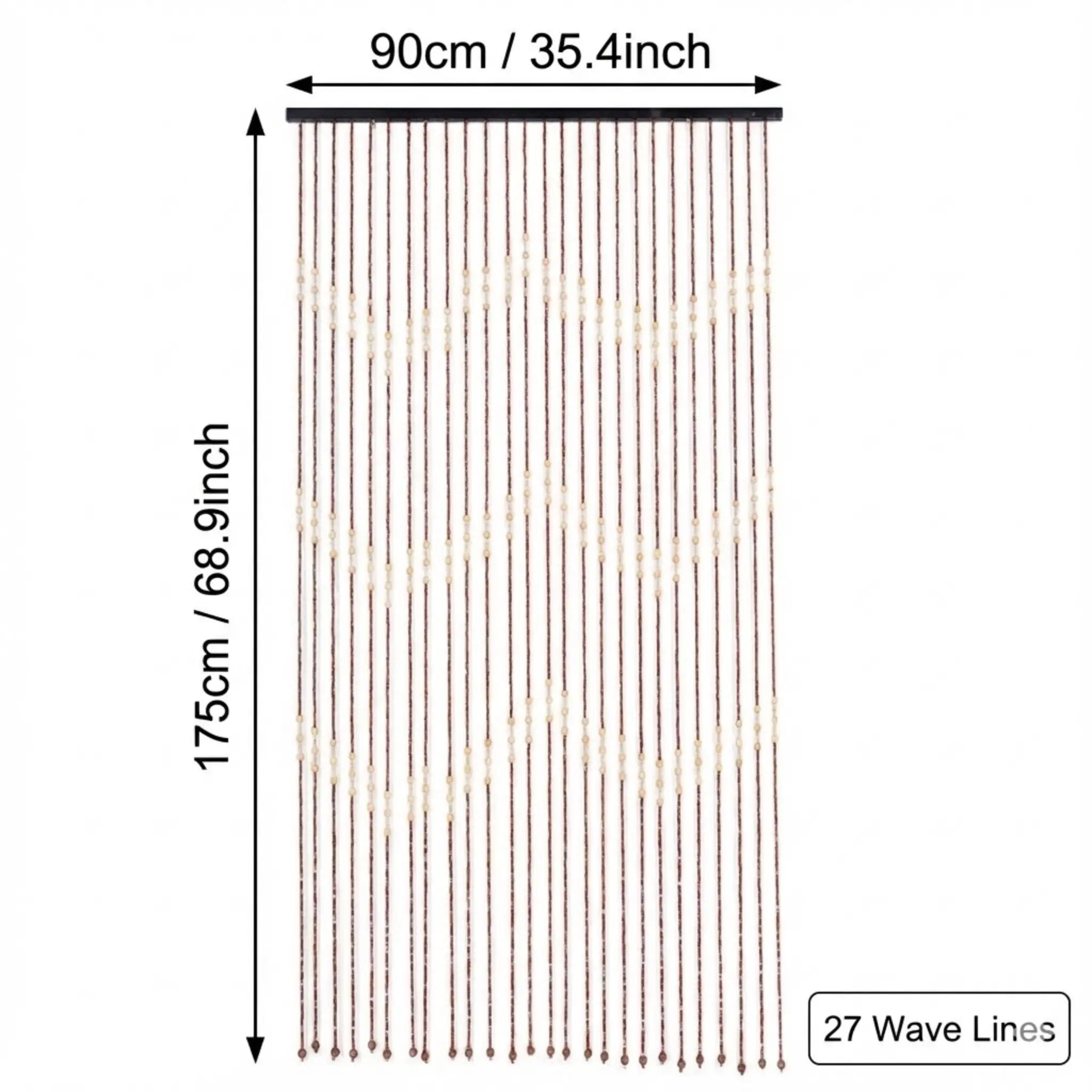 Hand-Polished Bamboo Wood Door Beads Eco-Friendly Natural Home Decor 27 Strands Hanging String Curtain