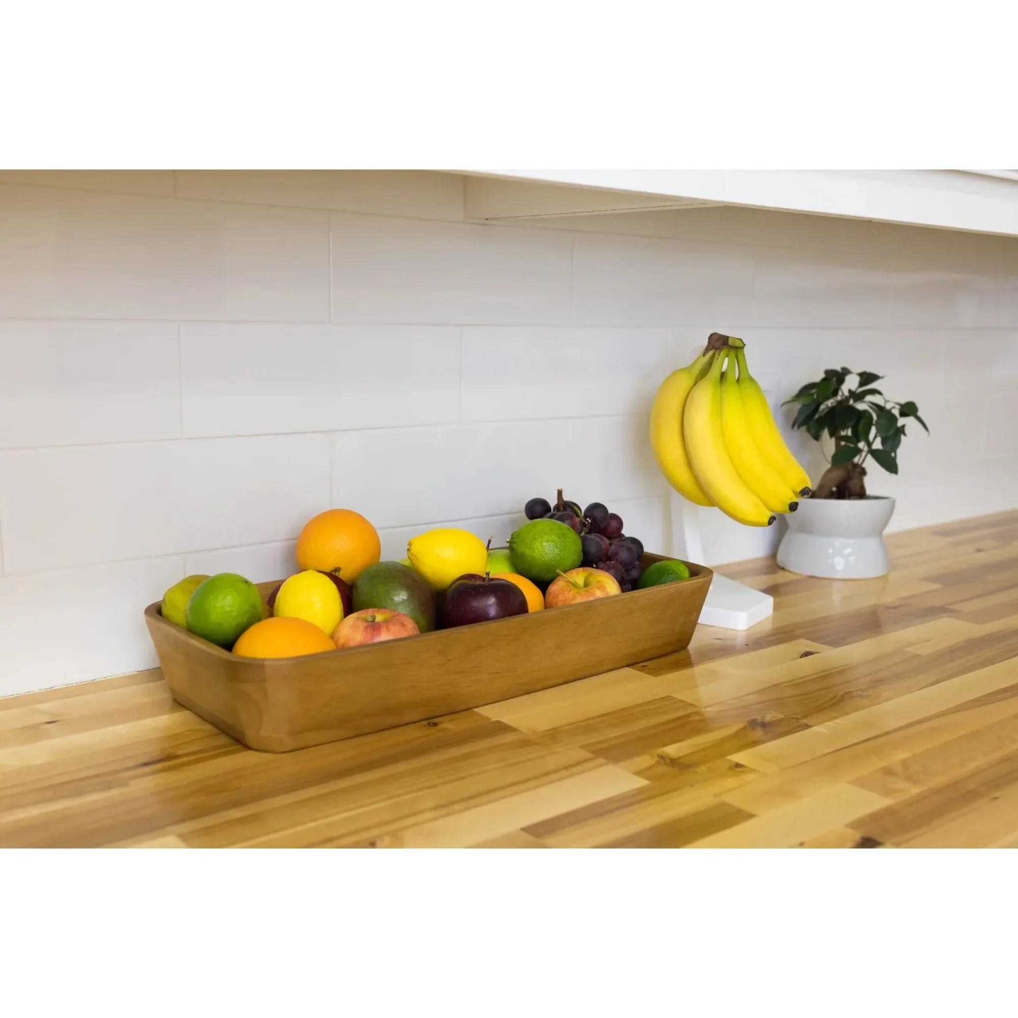 Natural Finish Acacia Wood Oval Bowl | For Serving Salad, Fruit, Bread, Dining Table Centerpiece & Kitchen Use