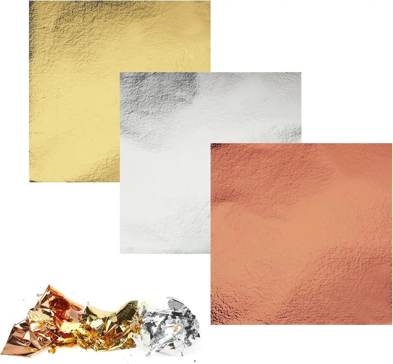 100Pcs Gold Leaf Sheets 9x9cm Gilding Foil Antique Silver Foil Paper For Paintings Arts Crafts Nail Deco  Furniture