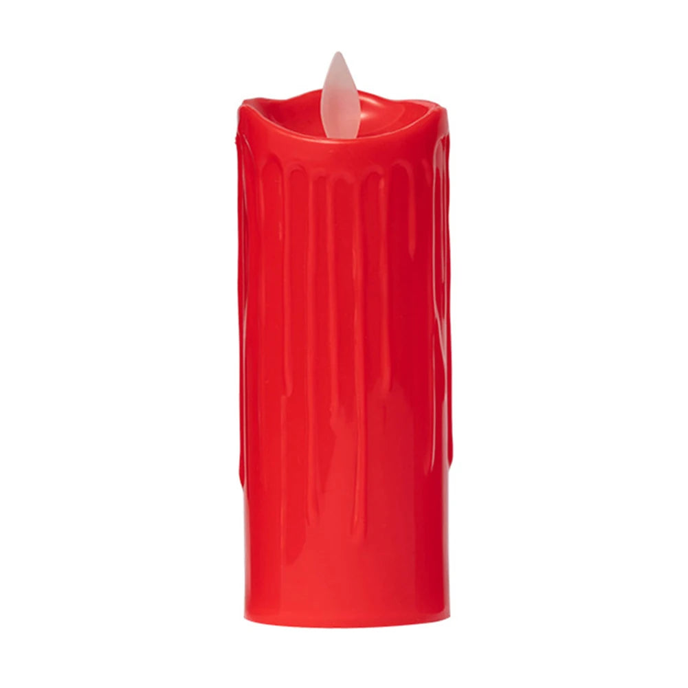 Flameless LED Candle Creative Red Auto Swing Flameless Candle Home Festival Halloween Christmas Party Decor Candle Light