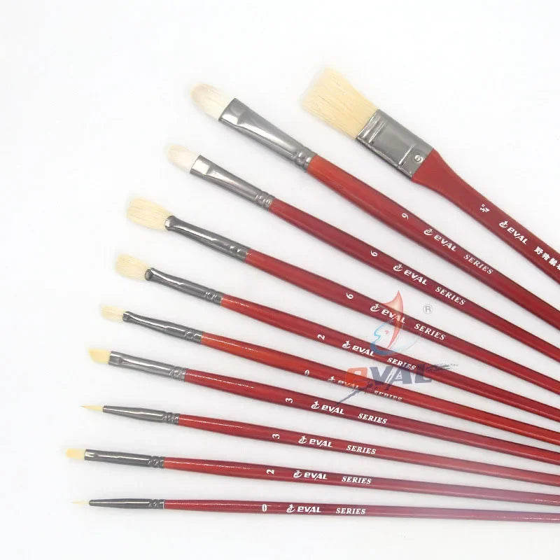 10 multi-functional artist paint brushes Bristle, wool, nylon hair Birch short rod acrylic oil painting gouache pens paint brush